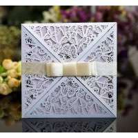 Butterfly Invitation Wedding Invites Reception Cards White Laser Card